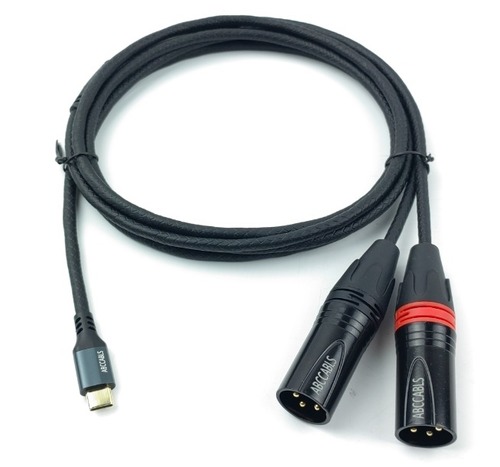 כבל ממיר מ- USB-C ל XLR אורך 2מ ABC CABLES