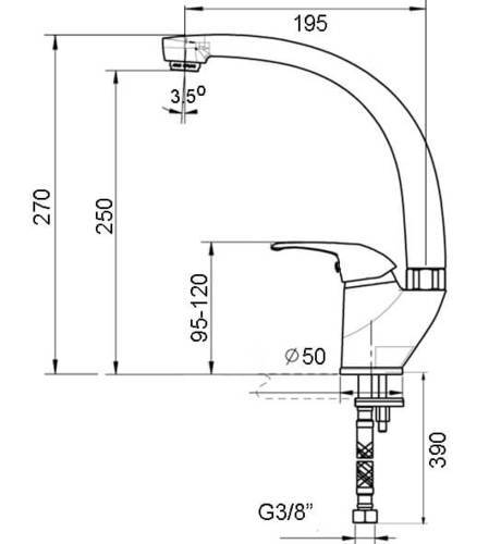 ברז ברבור ארוך דגם ענבר מבית מדגל
