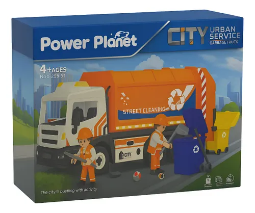 משאית אשפה עם אור וצלילים POWER PLANET