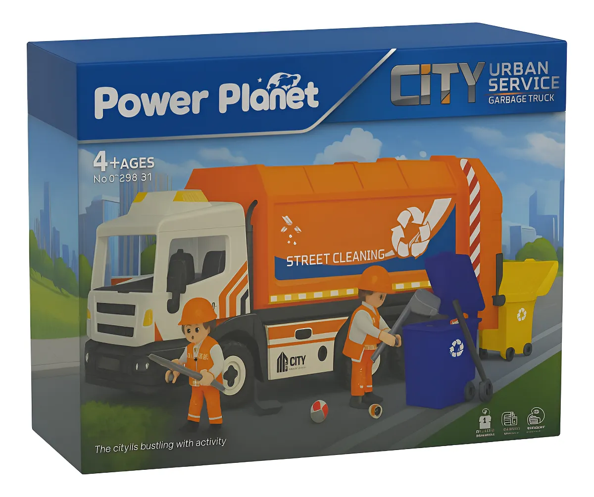 משאית אשפה עם אור וצלילים POWER PLANET