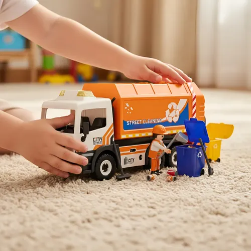 משאית אשפה עם אור וצלילים POWER PLANET