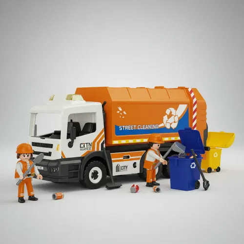 משאית אשפה עם אור וצלילים POWER PLANET