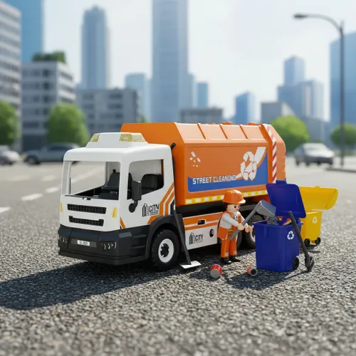 משאית אשפה עם אור וצלילים POWER PLANET