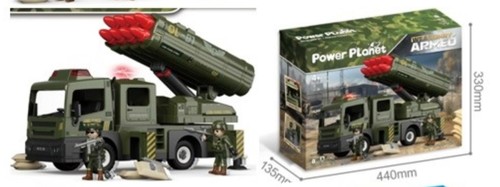 משאית צבאית עם משגר רב קני אורות וצלילים POWER PLANET