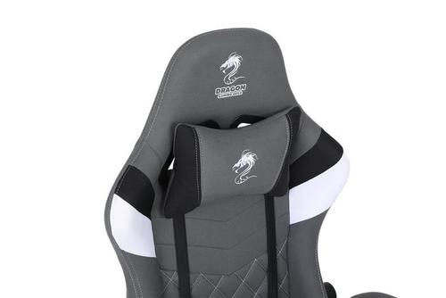 כיסא גיימינג דראגון 2025 ACE PRO - דמוי עור (PU) צבע אפור ולבן