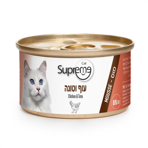 שימור מעדן מוס עוף וטונה 85 גרם לחתולים 