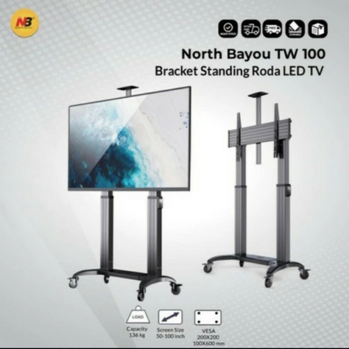 עגלה ניידת חשמלית למסכים גדולים עד “110 דגם NB TW-100