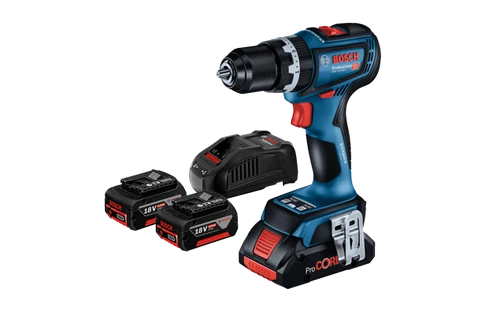 GSB 18V-90C BOSCH מברגה / מקדחה רוטטת נטענת + זוג סוללות 4A + מטען בוש