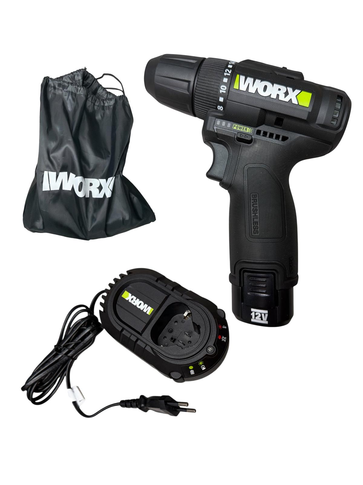 מברגה/מקדחה 12V Brushless WORX WE210  