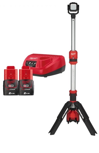 עמוד תאורה 12V נטען M12 SAL כולל 2 סוללות 2AH מבית Milwaukee