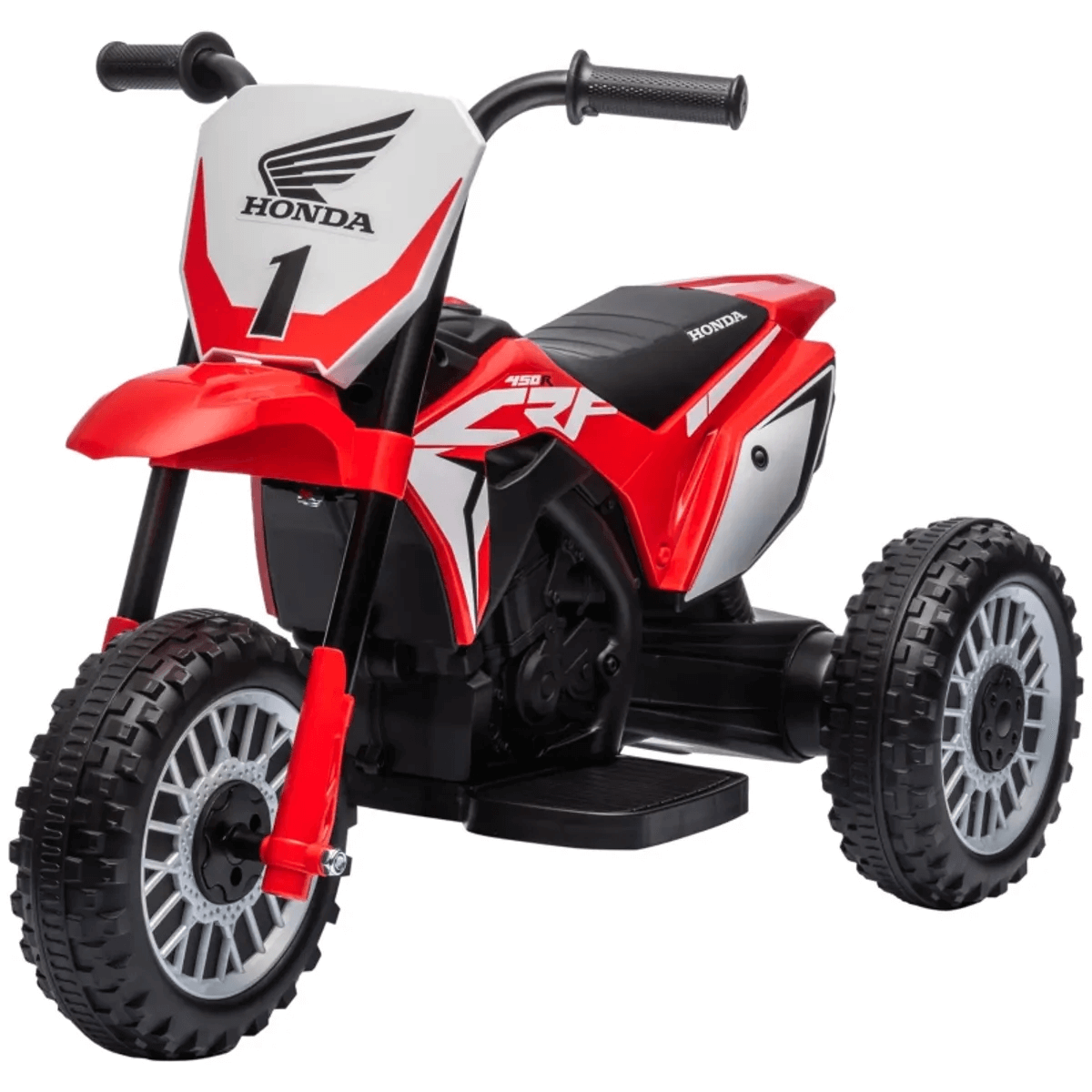 אופנוע ממונע לילדים Honda CRF-450R 6V מונע התהפכות ואפקטים קוליים - אדום