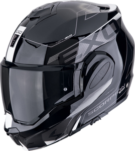 קסדת סקורפיון נפתחת שחור / לבן - SCORPION EXO-TECH EVO TRAVELLER ECE06