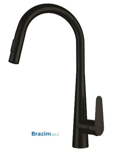ברז מטבח נשלף KAG אוורסט 4732 - שחור מט