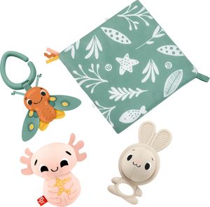 ערכת מתנה 4 צעצועים לפיתוח חושי התינוק ומיומנויות מוטוריות