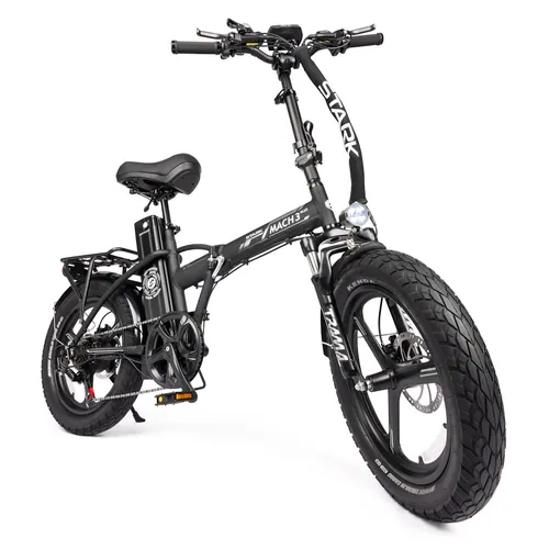 אופניים חשמליים 48V 18A דגם STARK MACH 3 PLUS - כסף שחור 