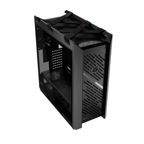 מארז ROG Strix Helios II עם זכוכית מחוסמת וכוננות לקירור עוצמתי וחומרה מתקדמת.