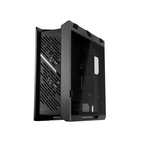מארז ROG Strix Helios II עם זכוכית מחוסמת וכוננות לקירור עוצמתי וחומרה מתקדמת.