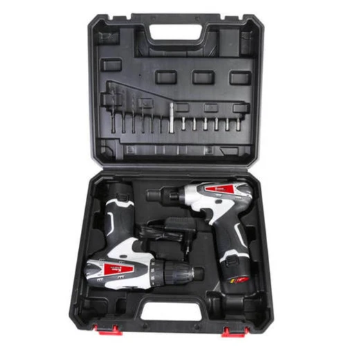 סט מברגות KRAUSS KR-7312-Li-Set כולל מברגת אימפקט + מברגה/מקדחה 12V עם שתי סוללות ומזוודת נשיאה