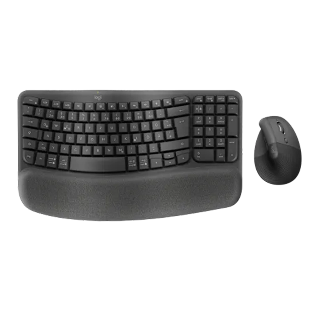 סט מקלדת ועכבר אלחוטיים ארגונומיים Logitech Wave Keys + Lift לוג