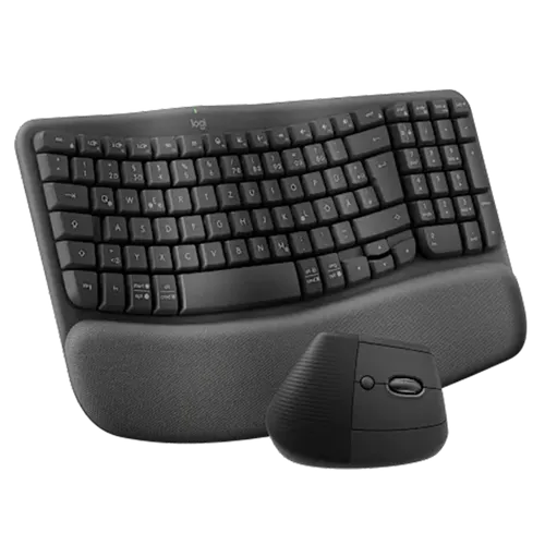 סט מקלדת ועכבר אלחוטיים ארגונומיים Logitech Wave Keys + Lift לוג'יטק