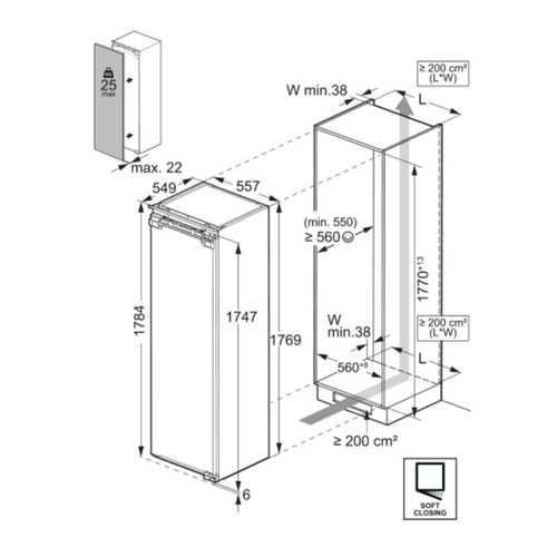מקרר אינטגרלי מלא 248 ליטר AEG OSC6M189ES Series 6000 TwinTech