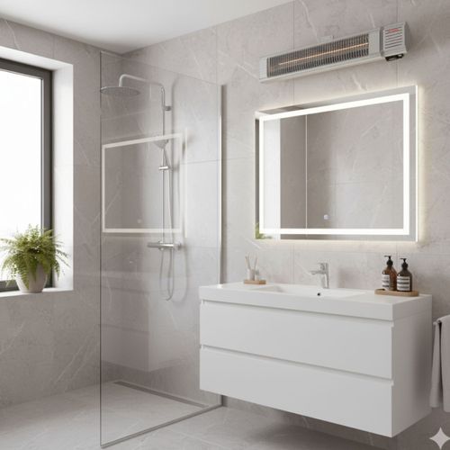 תנור חימום אמבטיה תליה עם שלט קרבון-היט תקן IP65 לעמידות במים ואבק UNIVERSE NRI-9520 NRI9520