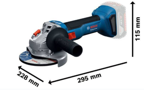 משחזת זווית נטענת 125 מ''מ / 5 אינץ' GWS 18V-8 18V מבית Bosch - גוף בלבד