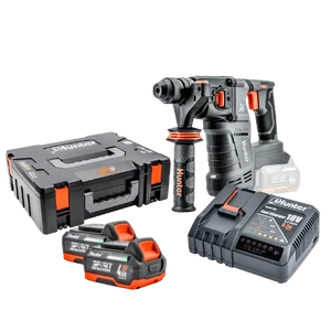 סט מודולרי BRUSHLESS פטישון 2 סוללות 4 אמפר מטען אולטרה מהיר וארגז כלים 102705-025 HUNTER