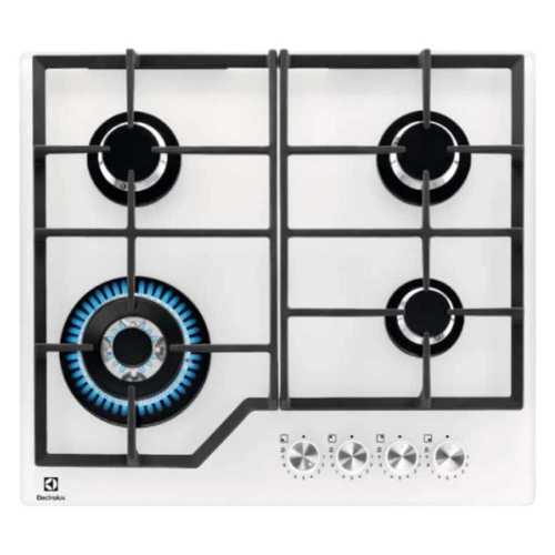 כיריים גז Electrolux KGG64362W זכוכית לבנה