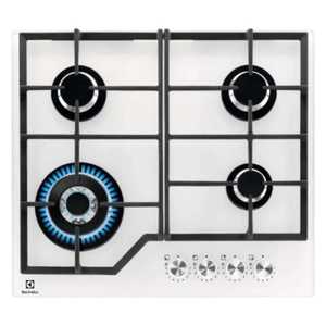 כיריים גז Electrolux KGG64362W זכוכית לבנה