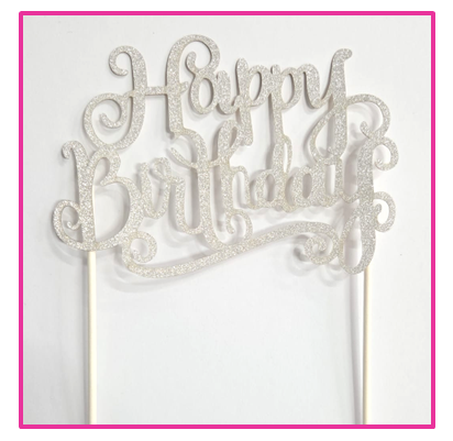 מארז,שלט יום הולדת כסף HAPPY BIRTHDAY
