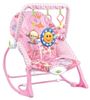 טרמפולינה לתינוק 2 ב 1 עד 18 ק"ג הופכת לכיסא נדנדה עם מנגנון רטט וקשת צעצועים - ברבור ורוד