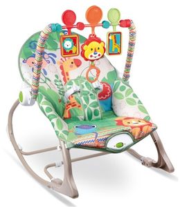 טרמפולינה לתינוק 2 ב 1 עד 18 ק"ג הופכת לכיסא נדנדה עם מנגנון רטט וקשת צעצועים - חיות הג