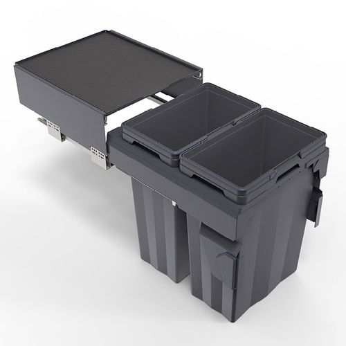 פח אשפה מחולק נשלף (2X33L) 66L + מדף