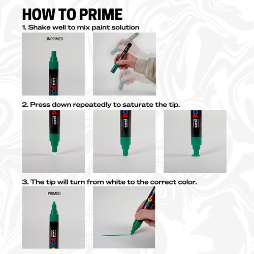 חדש! סט 8 טושי פוסקה לבנים במגוון גדלים  Posca  PC-MIX WHITE