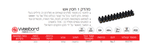 מהדק 1 חסין אש שורה  וויסבורד 