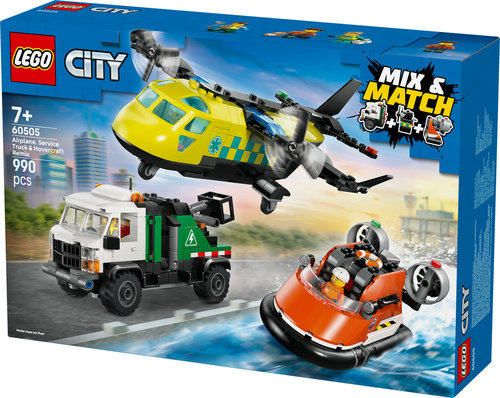 לגו סיטי - רמיקס של מטוס, משאית שירות ורחפת  60505