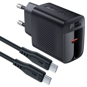 מטען DP 20W + כבל טעינה TYPE-C  לטלפון נייד AceFast A82