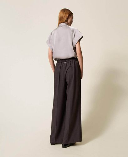 Palazzo trousers with pleats