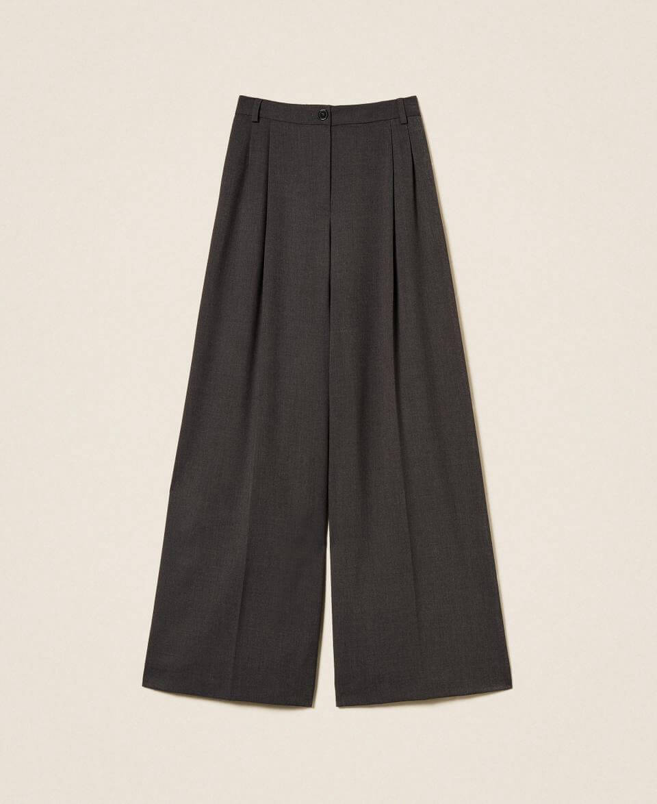 Palazzo trousers with pleats