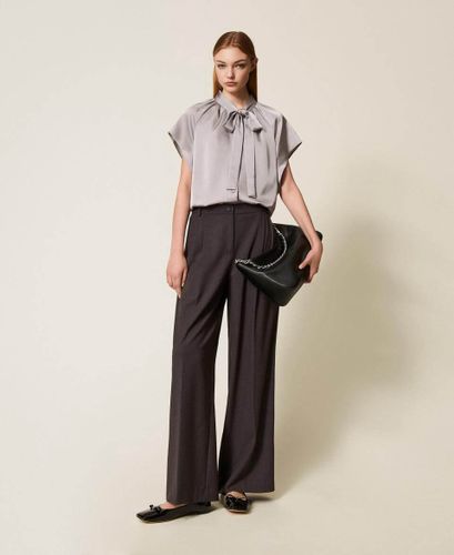 Palazzo trousers with pleats