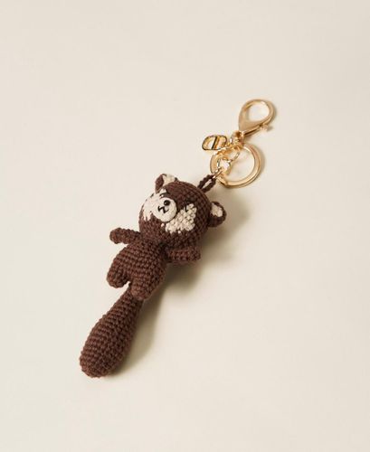 Crochet squirrel key ring charm