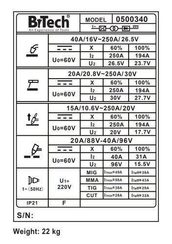 רתכת WAVE&5   Master 4 – 250AH  כולל מסכת ריתוך + סליל 3 קג פלוקס 
