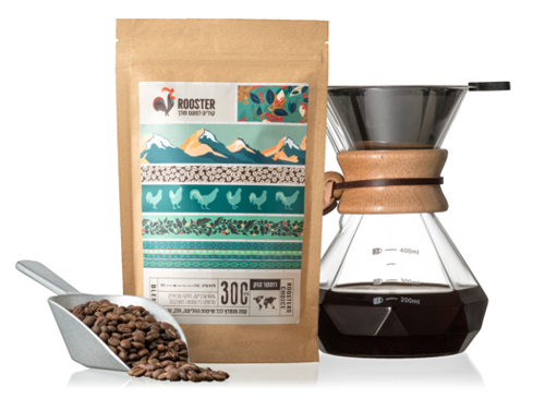 CHEMEX - קנקנן מזיגה ידני Pour Over + תערובת הבית רוסטר הוק 