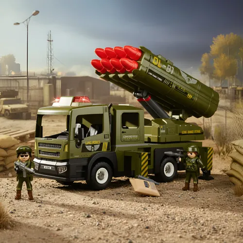 משאית צבאית עם משגר רב קני אורות וצלילים POWER PLANET