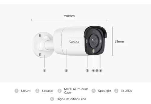 מצלמת PoE 12MP עם ספוטלייט וראיית לילה בצבע - Reolink P340