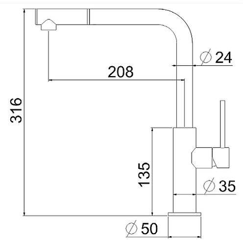 ברז מטבח נשלף KAG שלדג 99320 - ניקל כרום