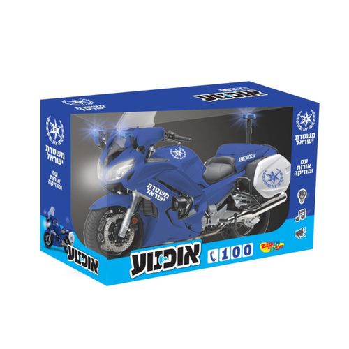 אופנוע משטרה עם אורות וצלילים