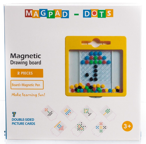 משחק לוח כפתורים מגנטי MAG PAD עם עט ו 7 כרטיסיות דו-צדדיות