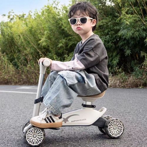 בימבה פורמולה 1: עם 4 גלגלי LED, כיסא וכידון מתכוונן, הטיית כידון חכמה - צהוב